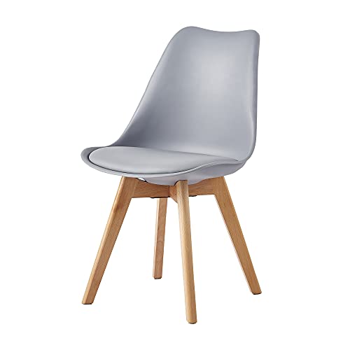 Stylish Set of 4 Retro Dining Chairs - Grey