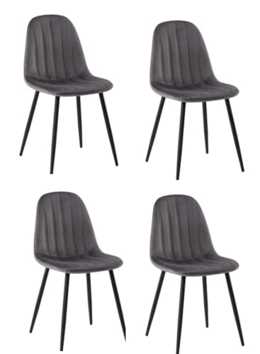Velvet Dune Grey Dining Chairs with Metal Legs