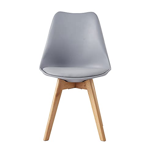 Stylish Set of 4 Retro Dining Chairs - Grey