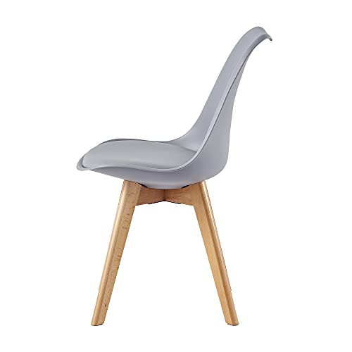 Stylish Set of 4 Retro Dining Chairs - Grey