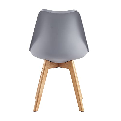 Stylish Set of 4 Retro Dining Chairs - Grey