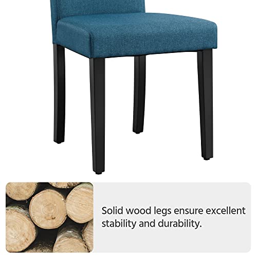 Blue Fabric Upholstered Dining Chairs Set of 4