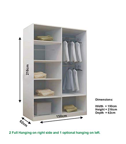 OSLO Modern LED Mirror Sliding Door Wardrobe