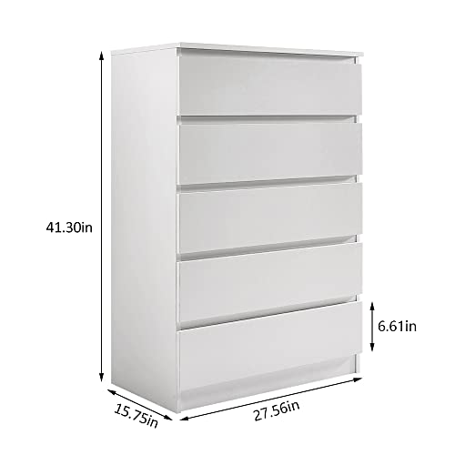 Modern White Wooden Drawer Chest for Storage