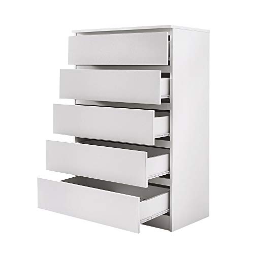 Modern White Wooden Drawer Chest for Storage