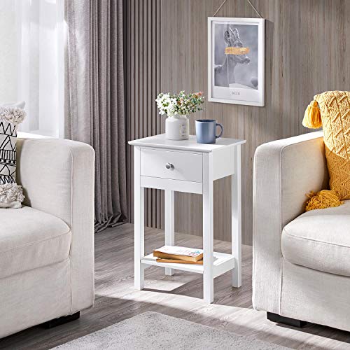 Yaheetech White Bedside Tables - Set of 2