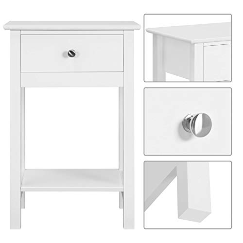 Yaheetech White Bedside Tables - Set of 2