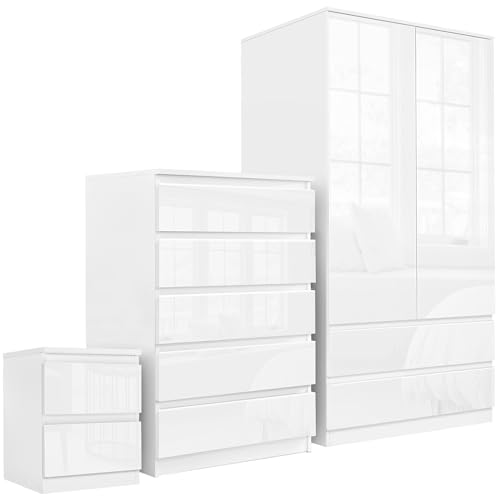 Blisswood High Gloss 3-Piece Bedroom Furniture Set