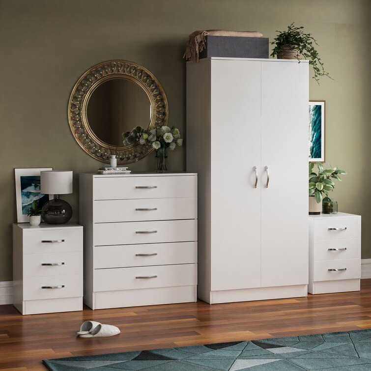 Vida Designs Riano 4-Piece Bedroom Set in White