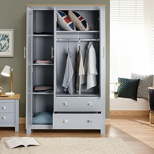 4-Piece Grey & Oak Bedroom Storage Set