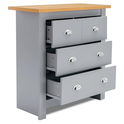 4-Piece Grey & Oak Bedroom Storage Set