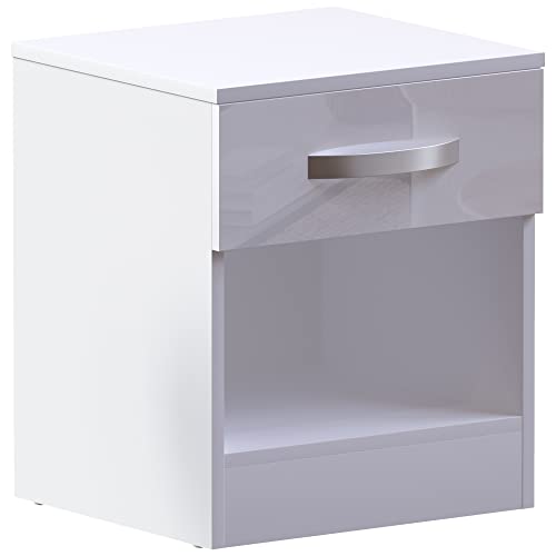 High Gloss 4 Piece Bedroom Furniture Set - White