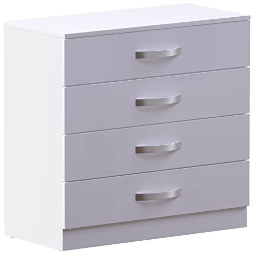 High Gloss 4 Piece Bedroom Furniture Set - White