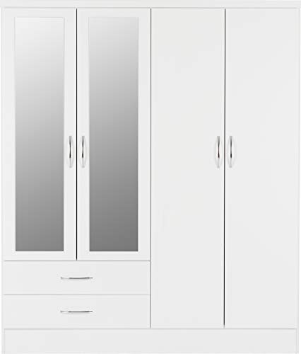 Seconique Nevada White Gloss 4-Door Wardrobe
