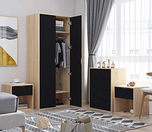 AFN Delvito 4-Piece Black Oak Bedroom Set