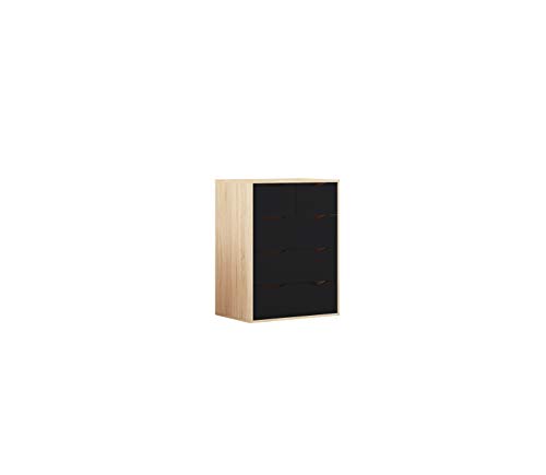 AFN Delvito 4-Piece Black Oak Bedroom Set