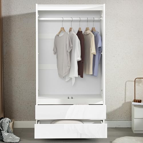 Glossy White 3-Piece Bedroom Furniture Set