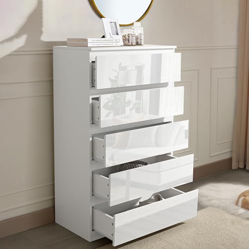 Glossy White 3-Piece Bedroom Furniture Set