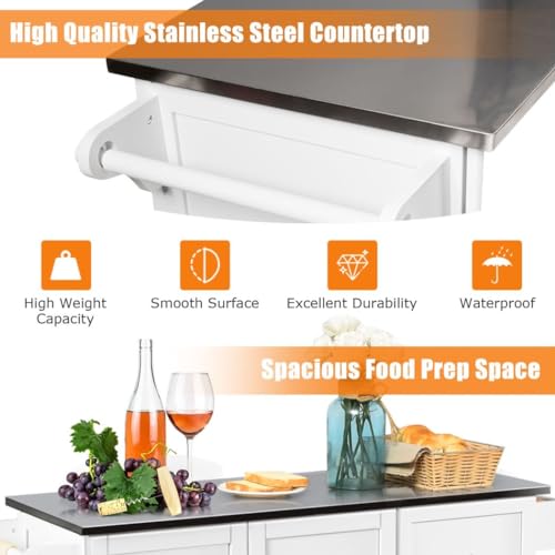 GiantexUK Mobile Wooden Kitchen Island Trolley