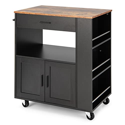 Rolling Kitchen Trolley with Spice Racks & Drawer
