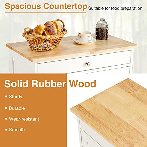 COSTWAY Rolling Kitchen Serving Trolley with Storage