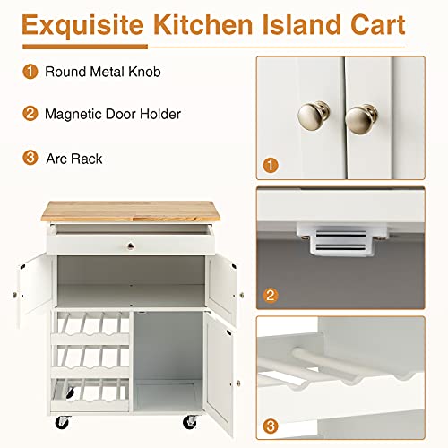 COSTWAY Rolling Kitchen Serving Trolley with Storage