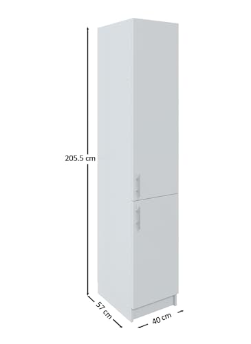 JD Greta Tall Kitchen Base Cabinet - 400mm White