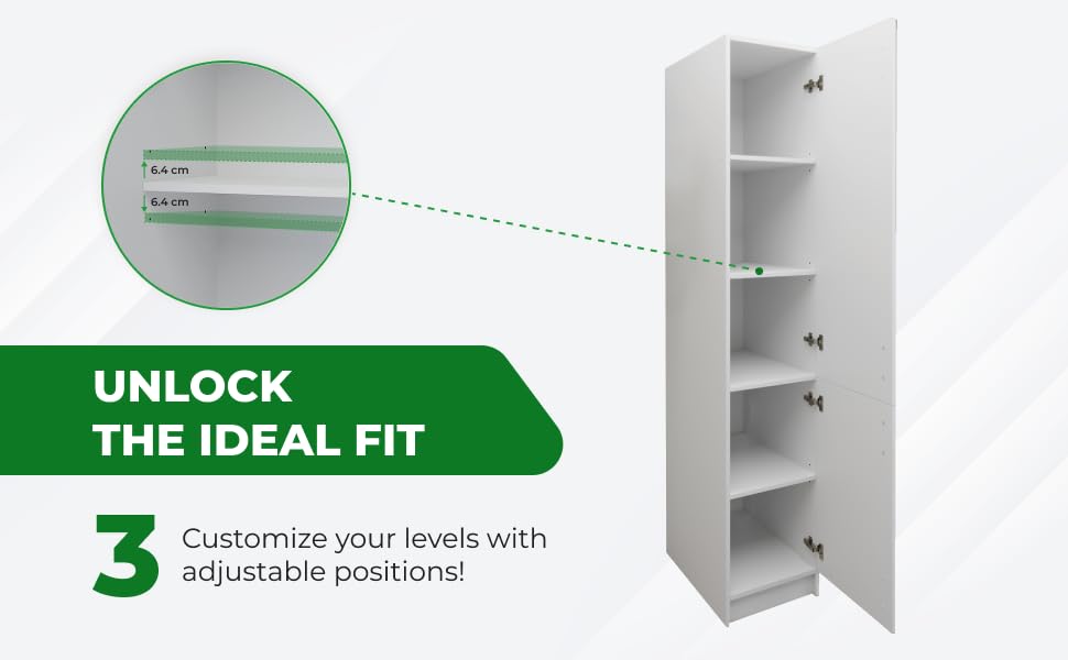 JD Greta Tall Kitchen Base Cabinet - 400mm White