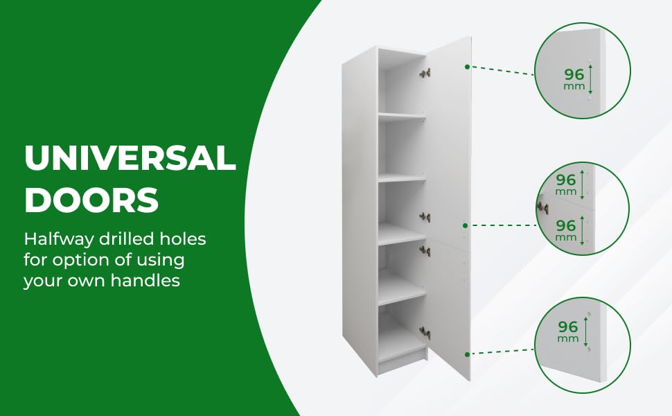 JD Greta Tall Kitchen Base Cabinet - 400mm White