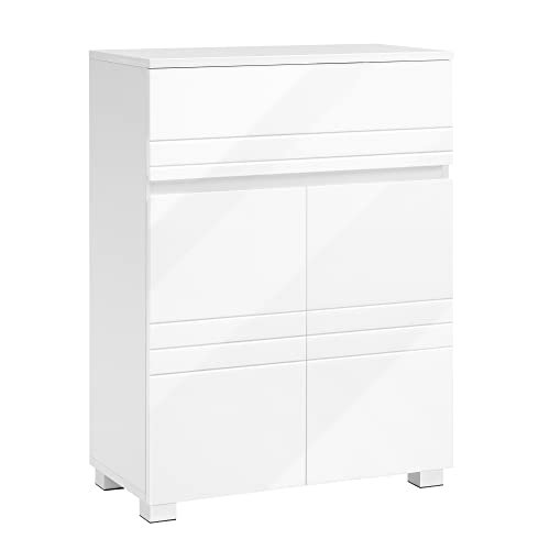 VASAGLE White Bathroom Cabinet with Adjustable Shelf