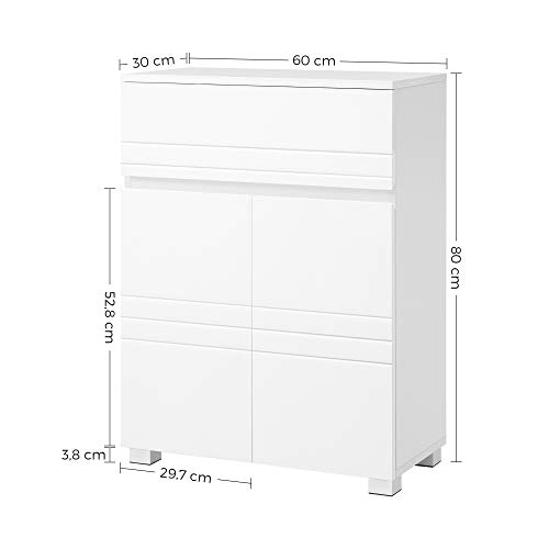VASAGLE White Bathroom Cabinet with Adjustable Shelf