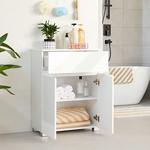 VASAGLE White Bathroom Cabinet with Adjustable Shelf