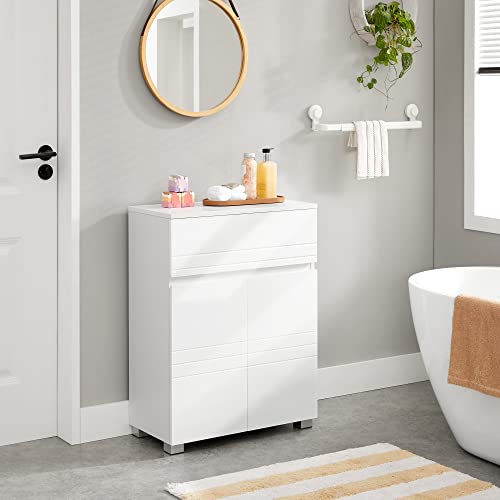 VASAGLE White Bathroom Cabinet with Adjustable Shelf
