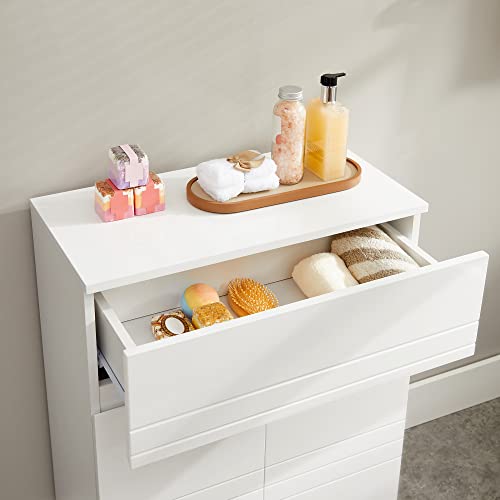 VASAGLE White Bathroom Cabinet with Adjustable Shelf
