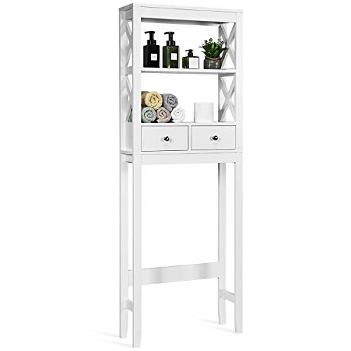 Stylish Over-The-Toilet Storage Rack with Drawers