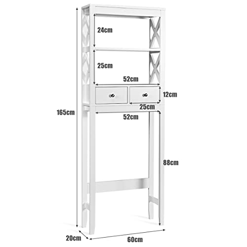 Stylish Over-The-Toilet Storage Rack with Drawers