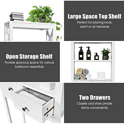 Stylish Over-The-Toilet Storage Rack with Drawers