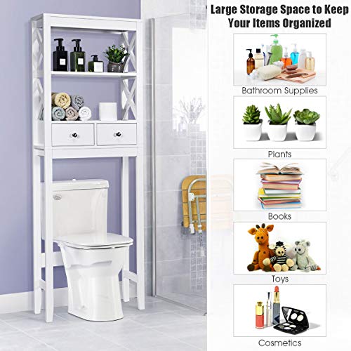 Stylish Over-The-Toilet Storage Rack with Drawers