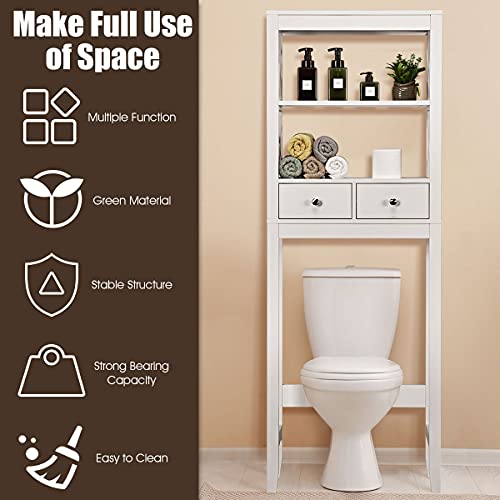 Stylish Over-The-Toilet Storage Rack with Drawers
