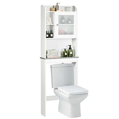Freestanding Over Toilet Cabinet with Open Shelves
