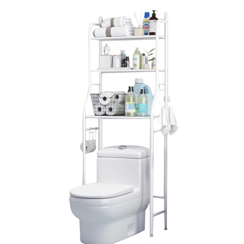 3-Tier Over Toilet Storage Rack with Hooks