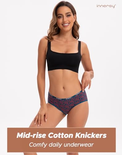 INNERSY Women's Cotton Stretch Briefs Multipack 6