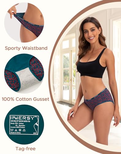 INNERSY Women's Cotton Stretch Briefs Multipack 6