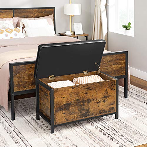 VASAGLE Industrial Storage Bench with Padded Seat