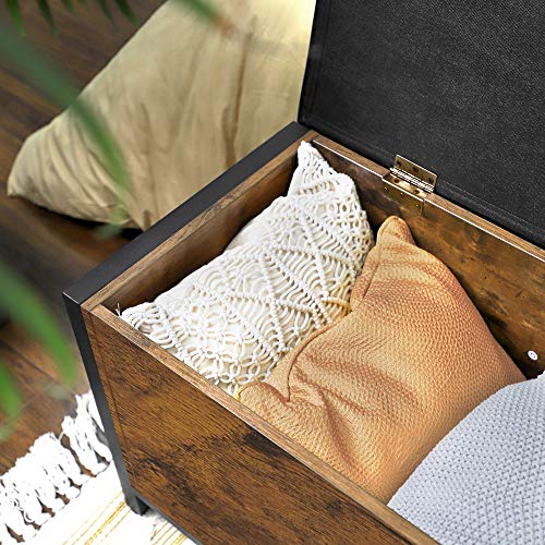 VASAGLE Industrial Storage Bench with Padded Seat