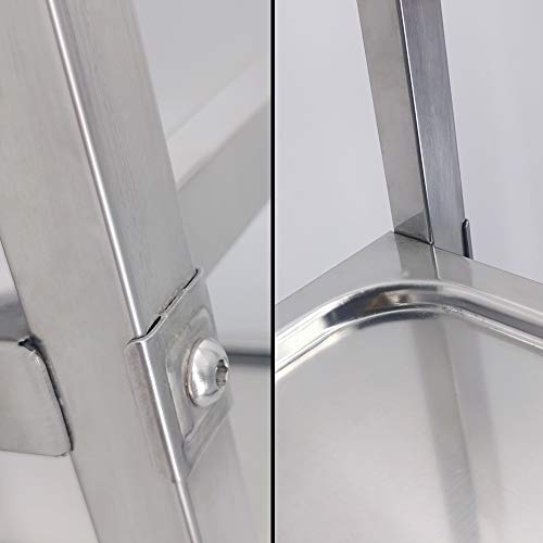 3-Tier Stainless Steel Kitchen Trolley with Locking Wheels