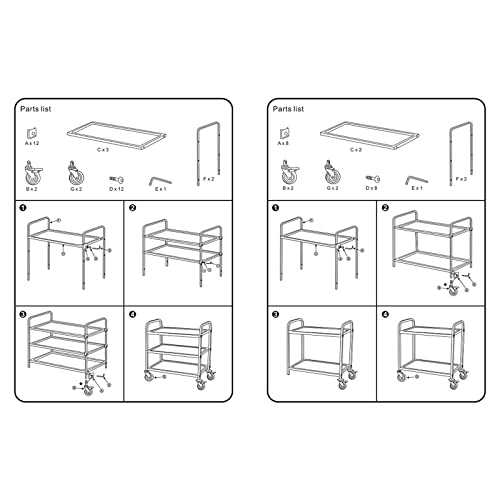 3-Tier Stainless Steel Kitchen Trolley with Locking Wheels