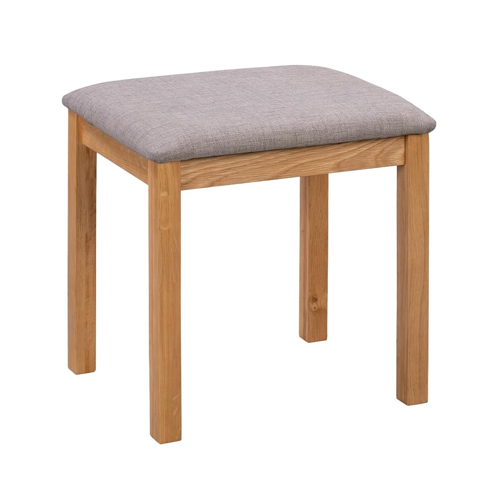 Hereford Grey Wooden Dressing Table Stool with Padded Seat
