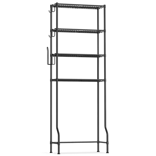 4-Tier Over-the-Toilet Storage Shelf, Ink Black