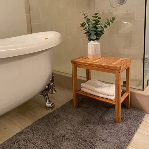 SOUJOY Bamboo Shower Bench and Storage Stool